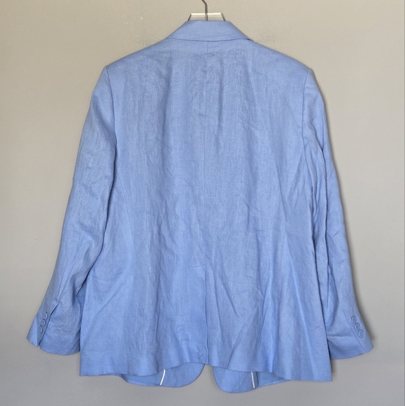 NWT Mango 100% Linen Blazer Suit and Pant Set Sky Blue Size 20 USA - Picture 9 of 16